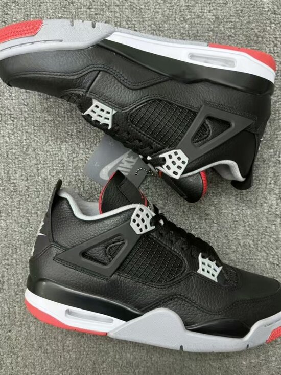 Air Jordan 4 Retro Bred Reimagined Sneakers Shoes New - Picture 2 of 5